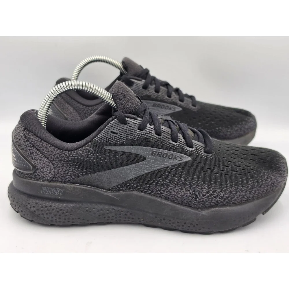 Brooks Ghost 16 Womens Size 8.5 B Shoes Triple Black Athletic Running Sneaker